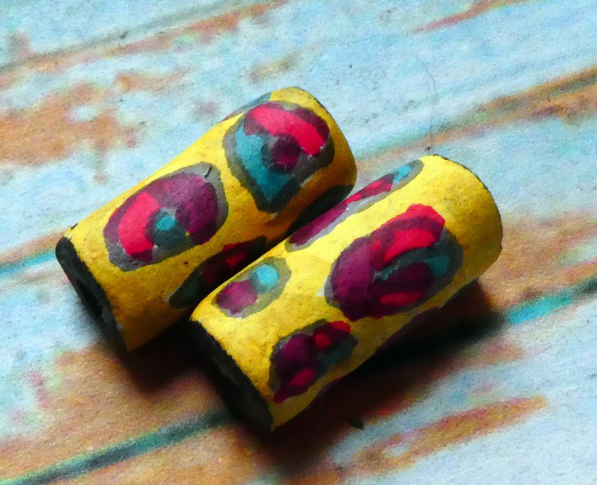 Ceramic Inky Tube Bead Earring Charms #8
