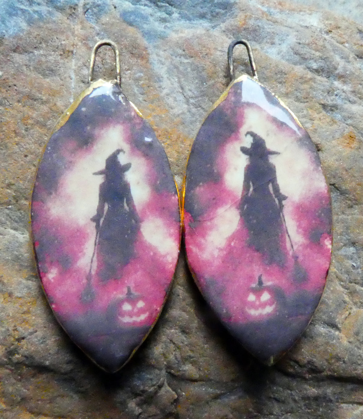 Ceramic Witch Decal Charms #8