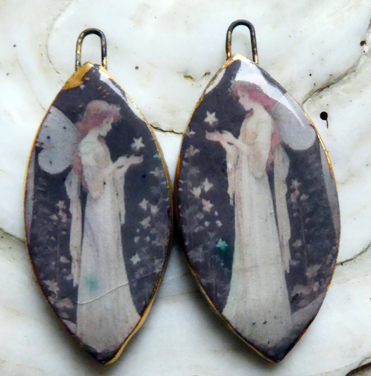 Ceramic Winter Goddess Decal Charms #5
