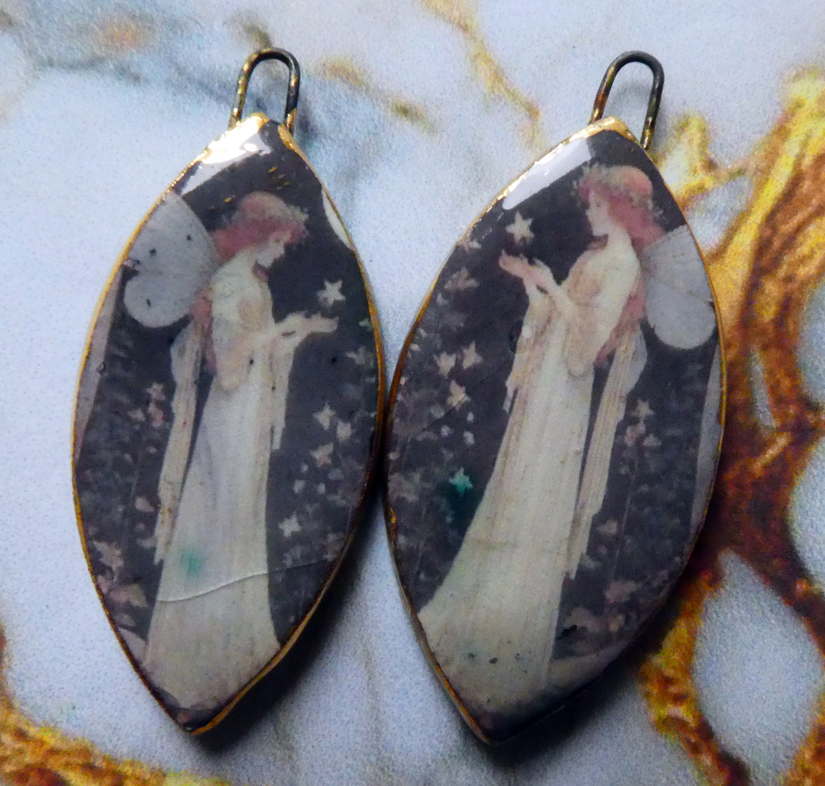 Ceramic Winter Goddess Decal Charms #5