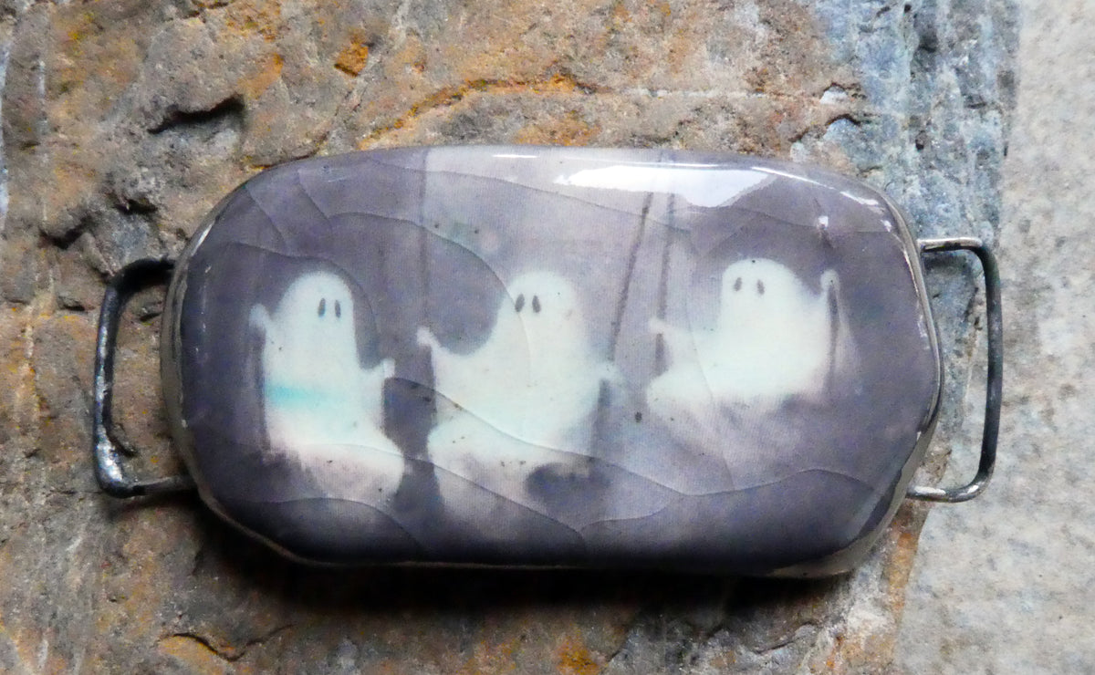 Ceramic Ghost Decal Bracelet Focal