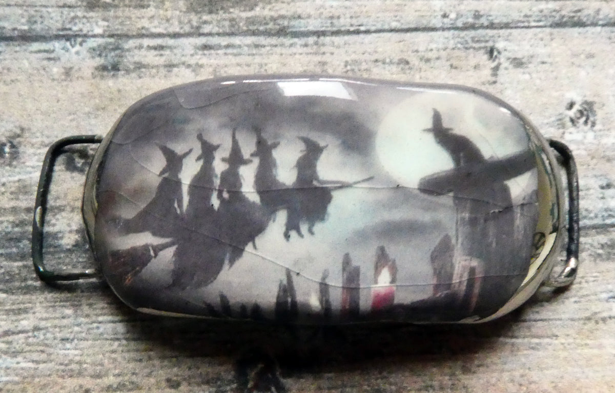 Ceramic Witch Decal Bracelet Focal  #4