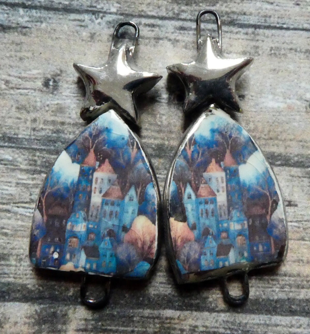 Ceramic Winter Scene Decal Arch Connectors - #2