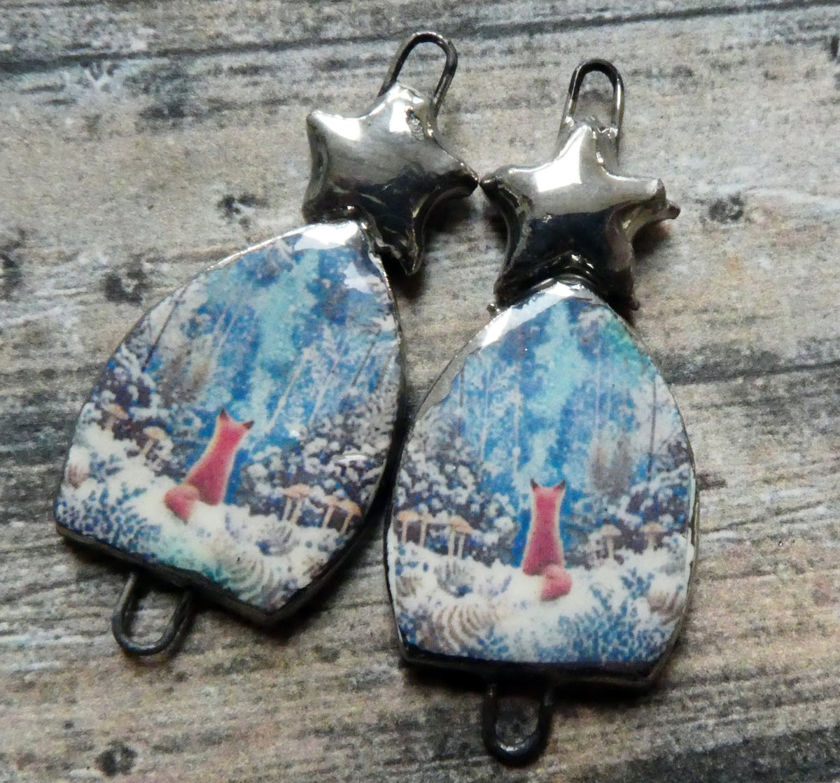 Ceramic Winter Scene Decal Arch Connectors - #3