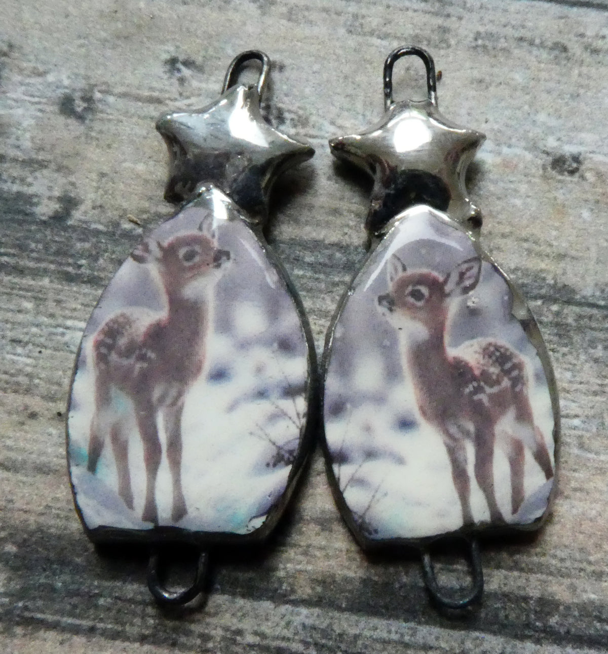 Ceramic Winter Scene Decal Arch Connectors - #11
