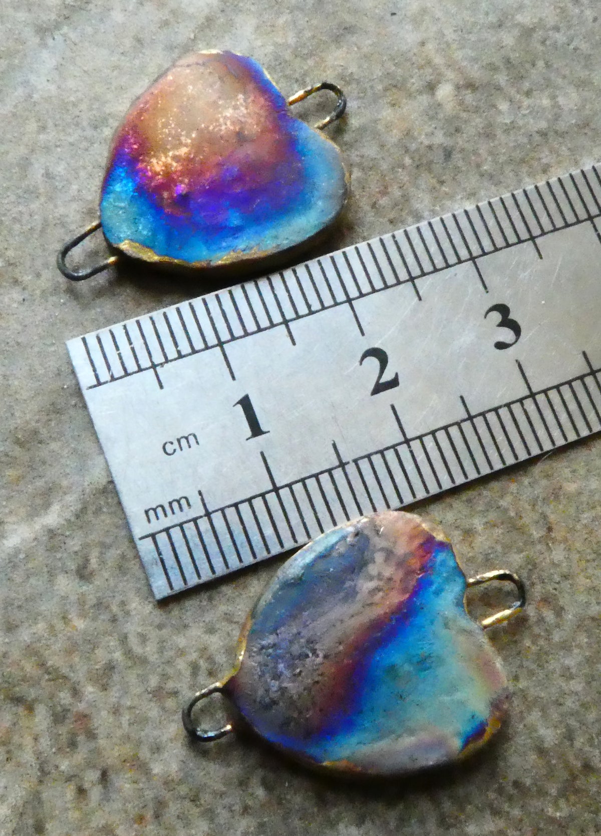 Ceramic Mexican Milagro Heart Decal Connectors - #3