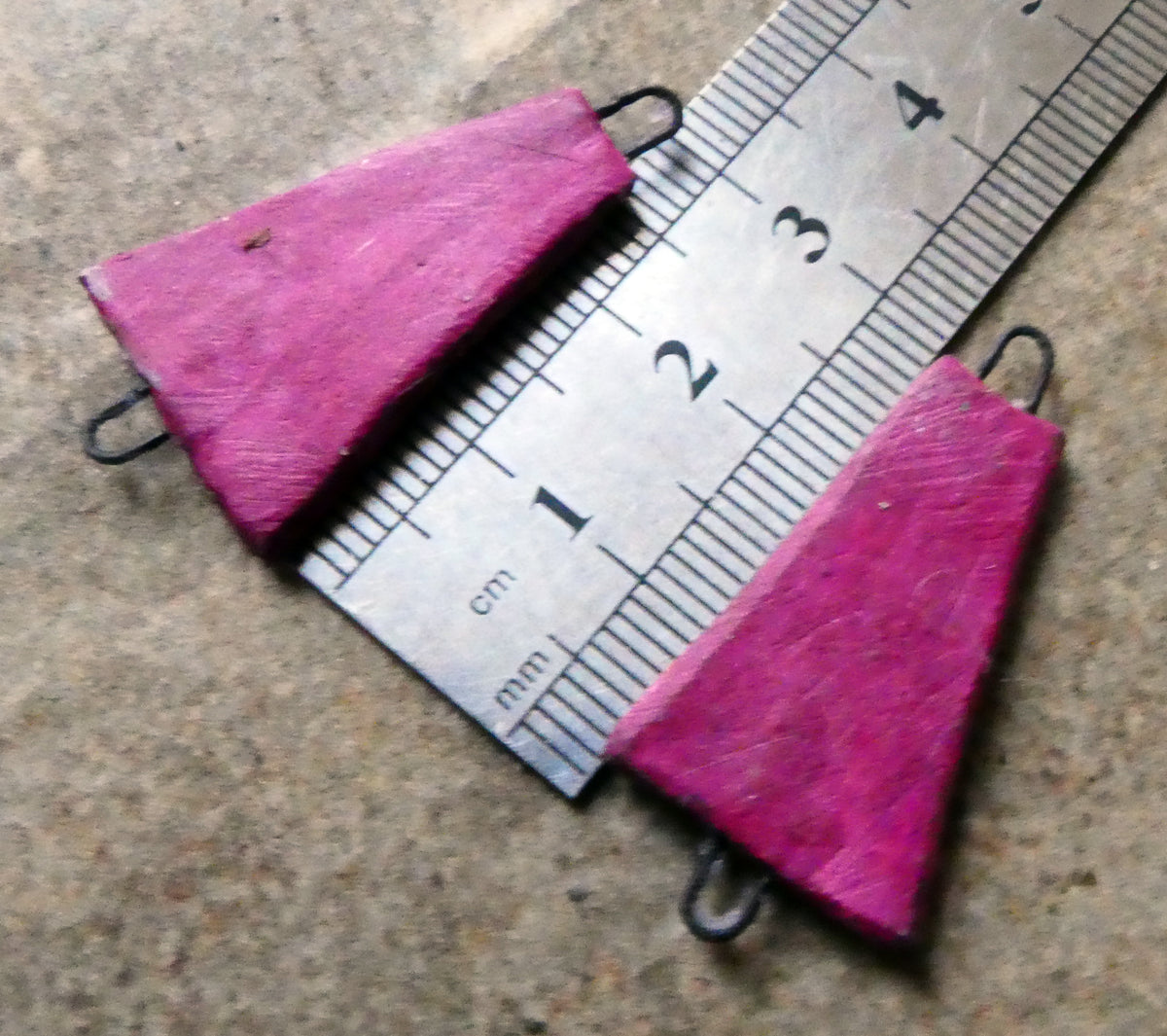 Ceramic Inky Wedge Earring Connectors #3