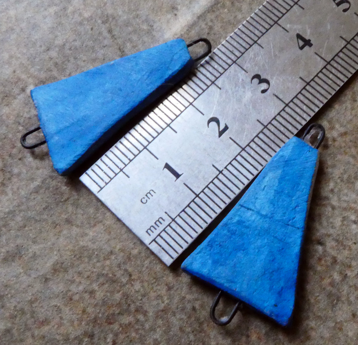 Ceramic Inky Wedge Earring Connectors #4