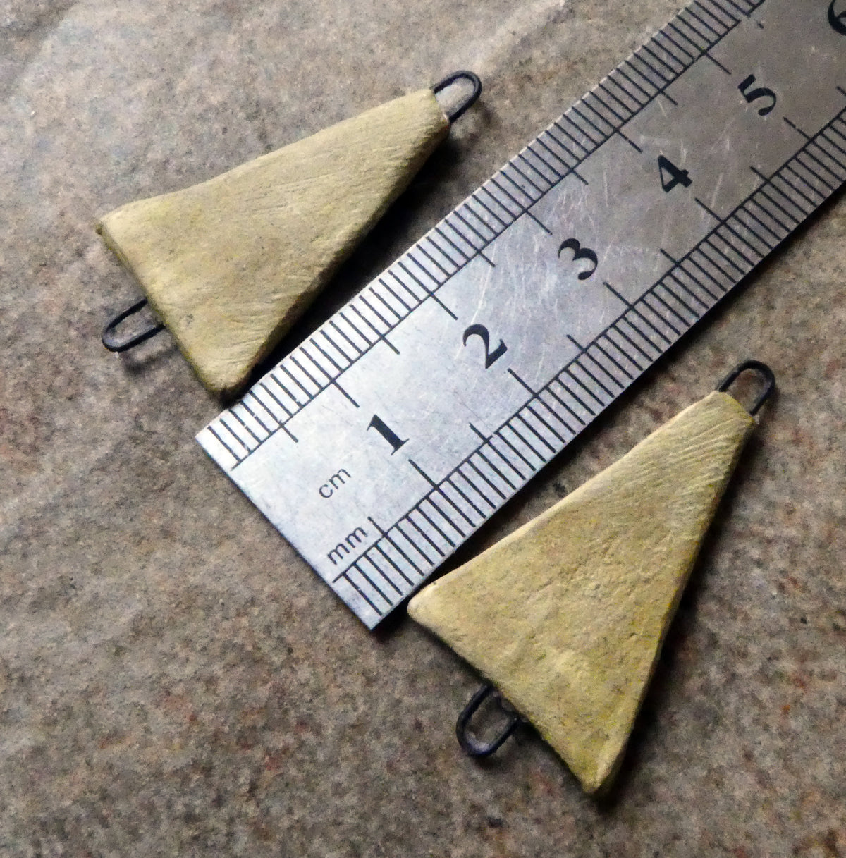 Ceramic Inky Wedge Earring Connectors #6