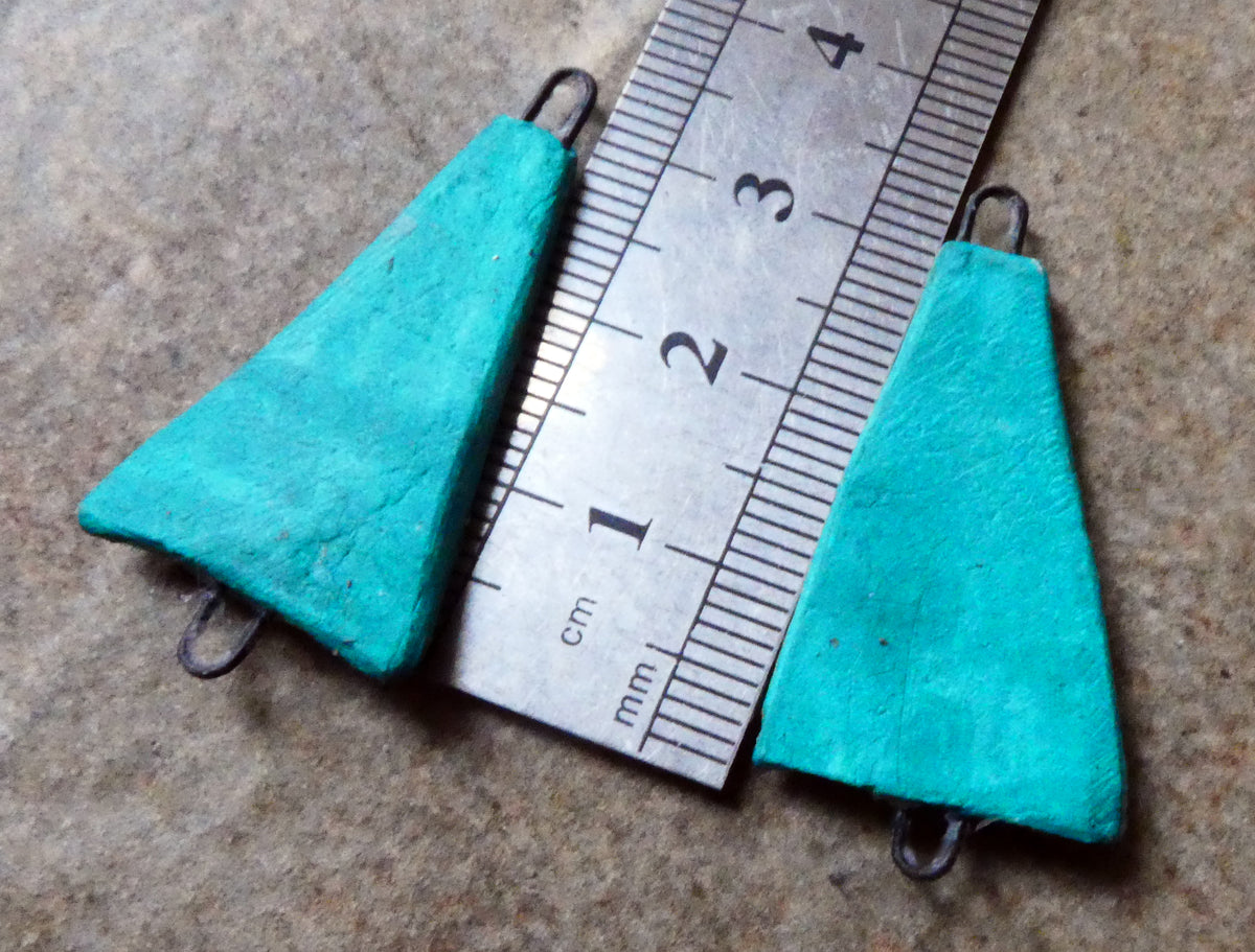 Ceramic Inky Wedge Earring Connectors #7
