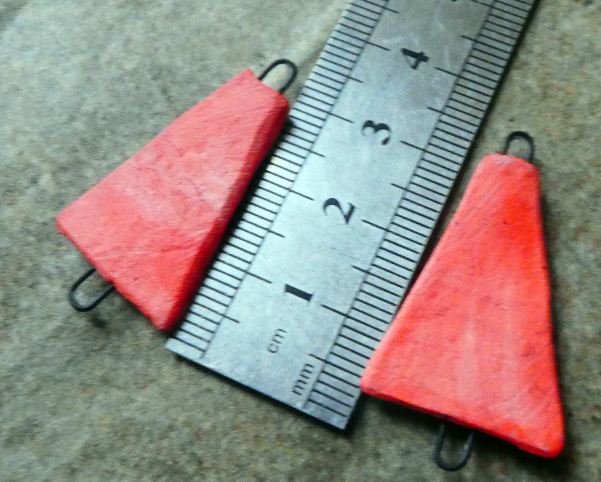 Ceramic Inky Wedge Earring Connectors #8