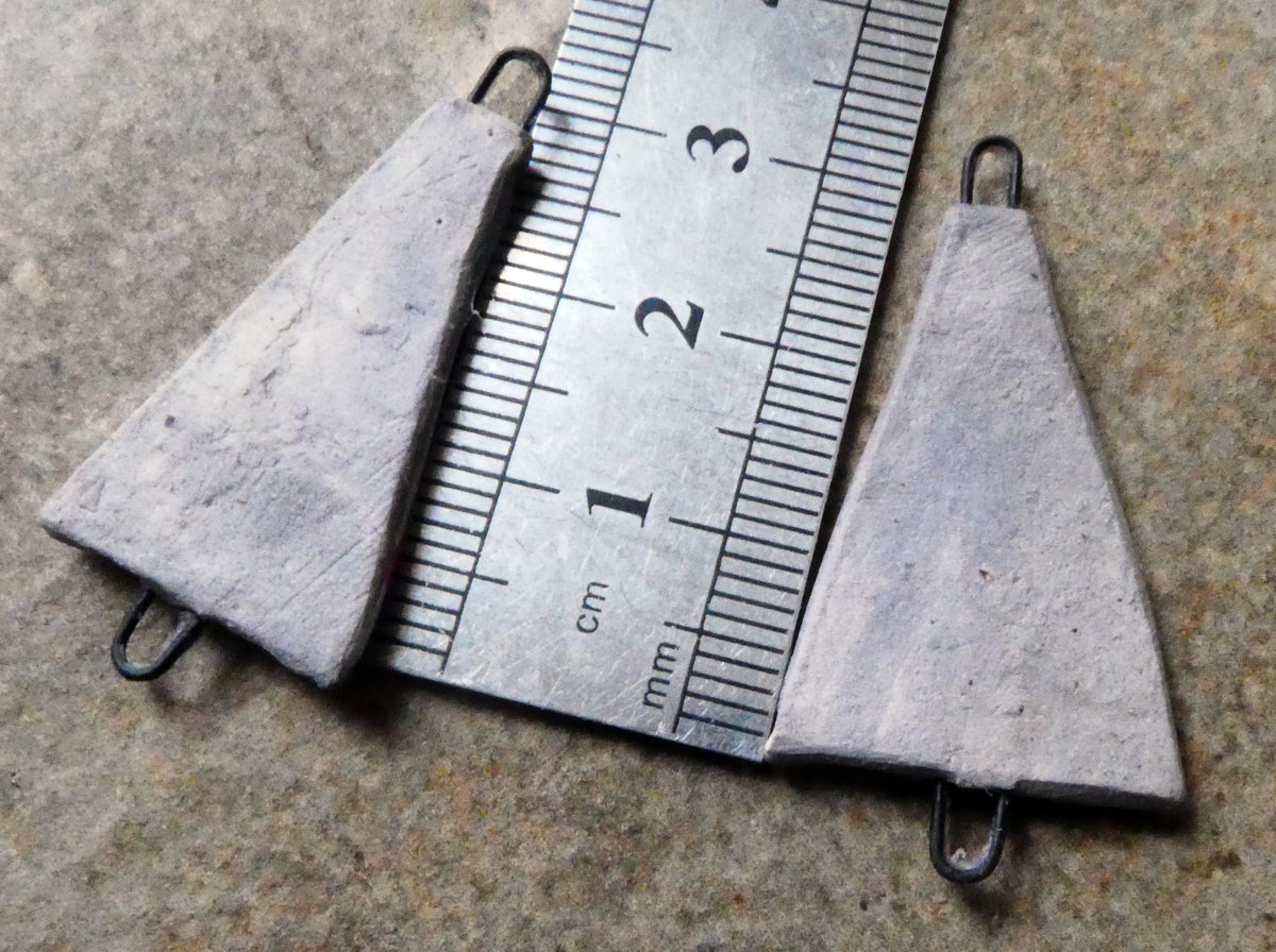 Ceramic Inky Wedge Earring Connectors #9