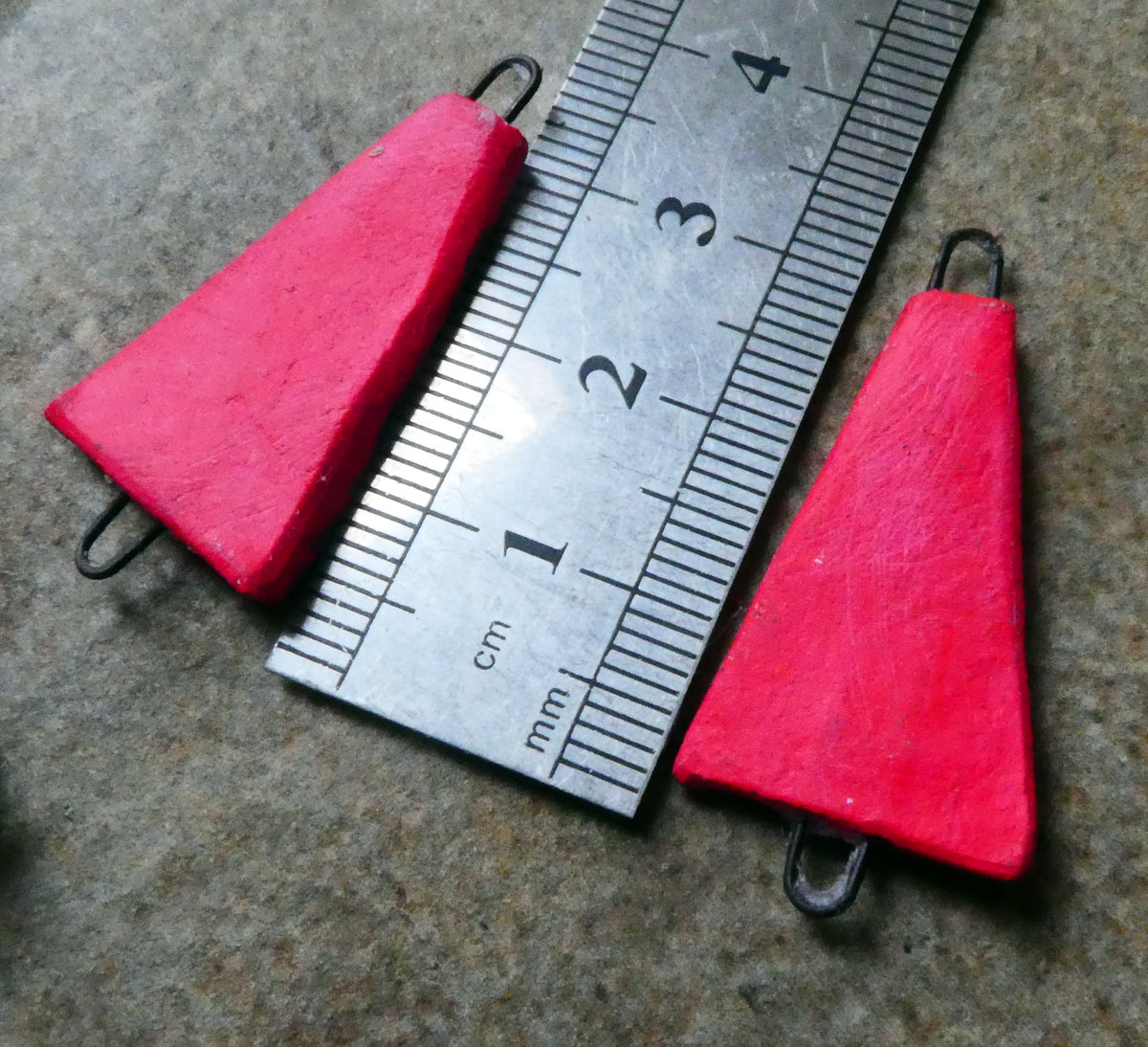 Ceramic Inky Wedge Earring Connectors #10