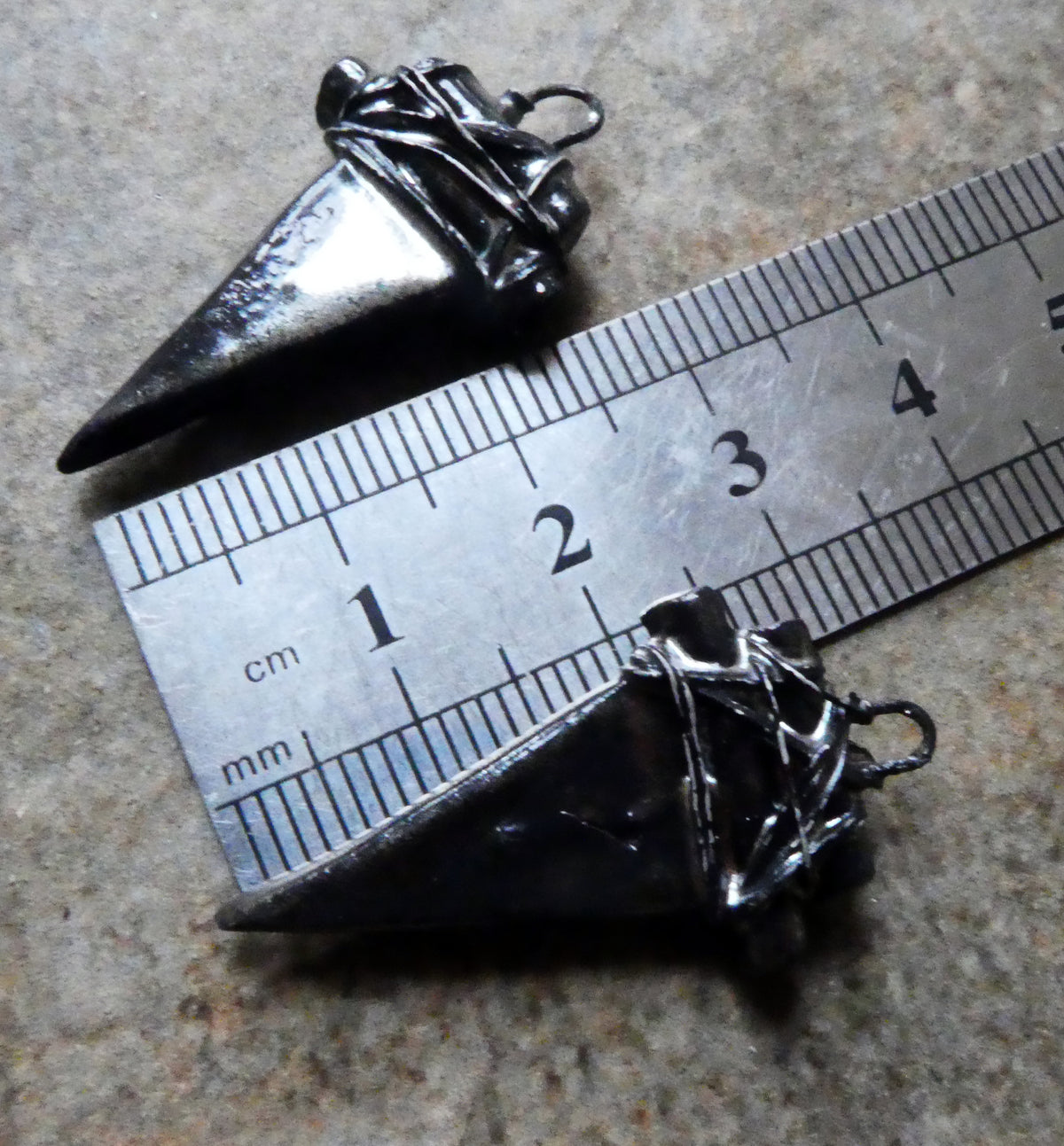 Ceramic Wire Wrapped Dagger Charms - Gloria