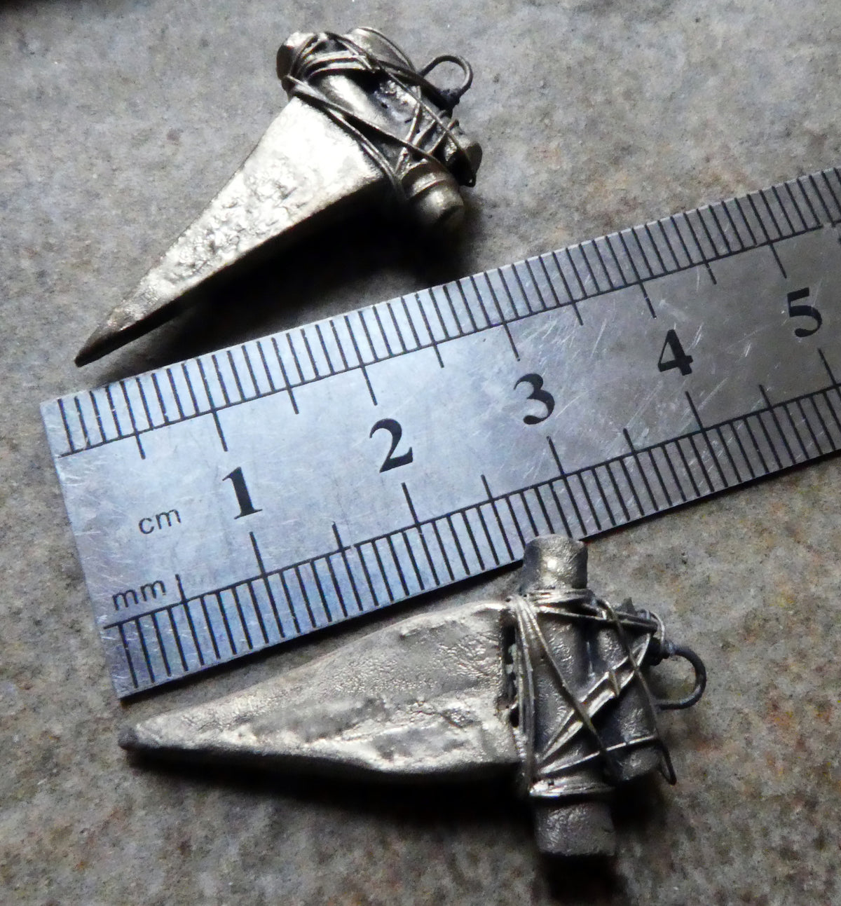 Ceramic Wire Wrapped Dagger Charms - Black