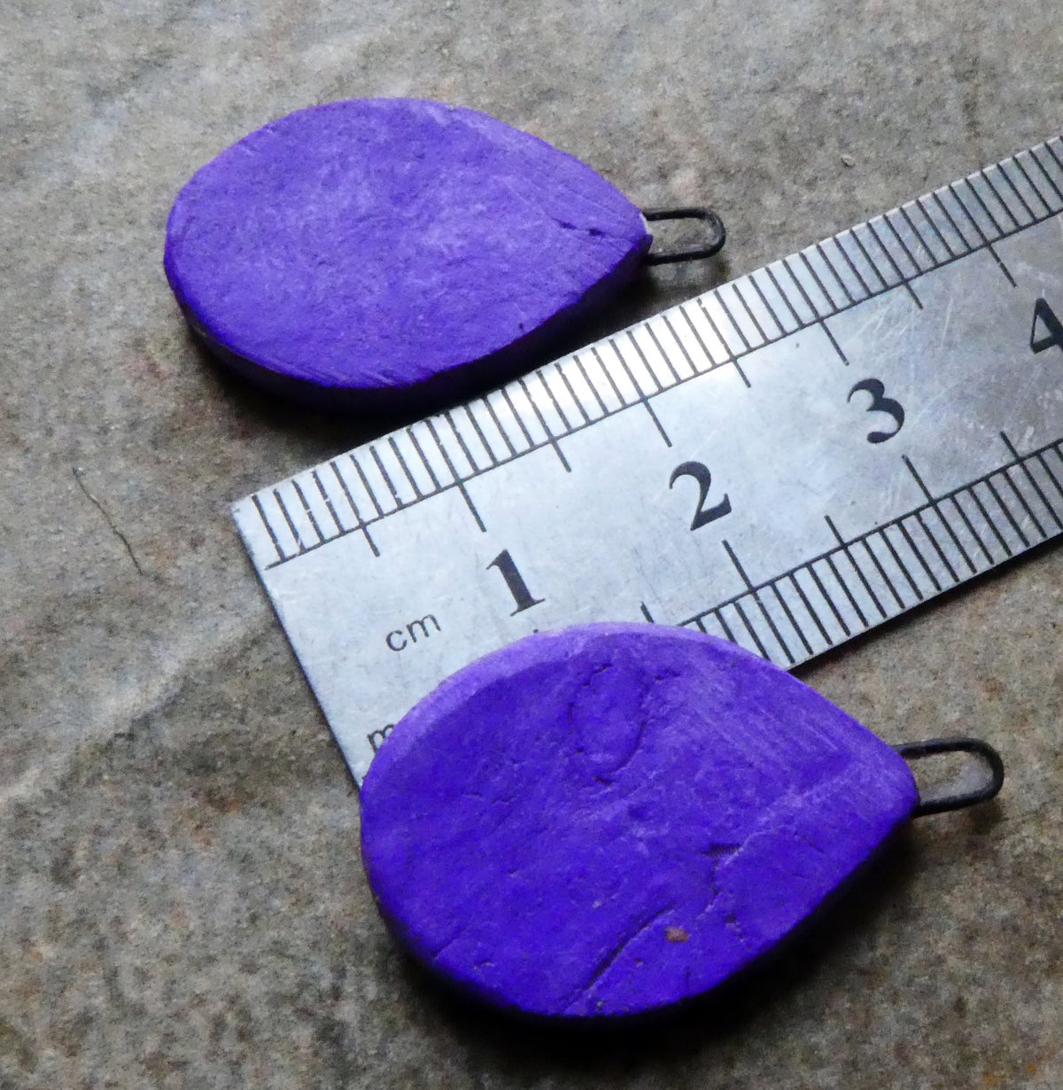 Ceramic Inky Teardrop Earring Charms - Pink Purple