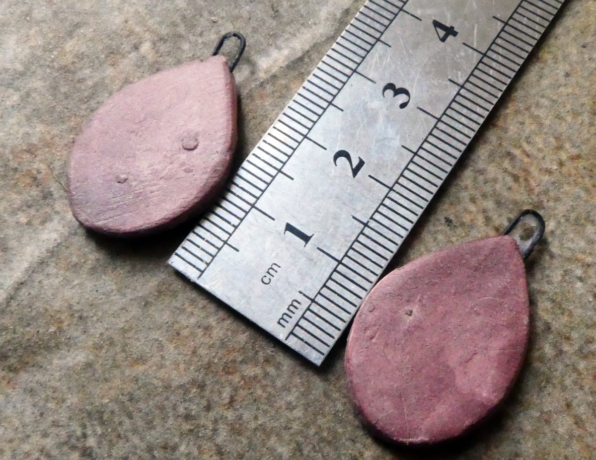 Ceramic Inky Teardrop Earring Charms - Browns