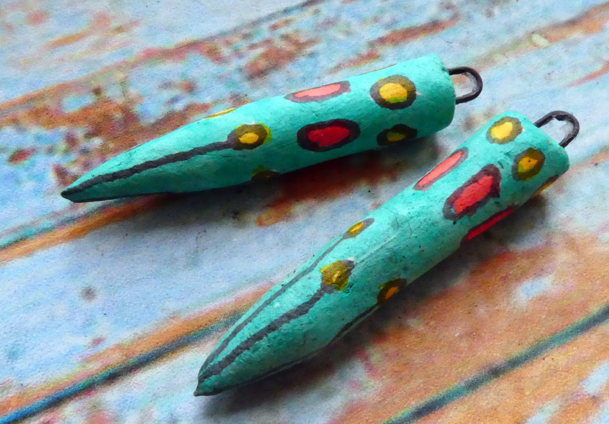 Ceramic Inky Pencil Earring Charms #4