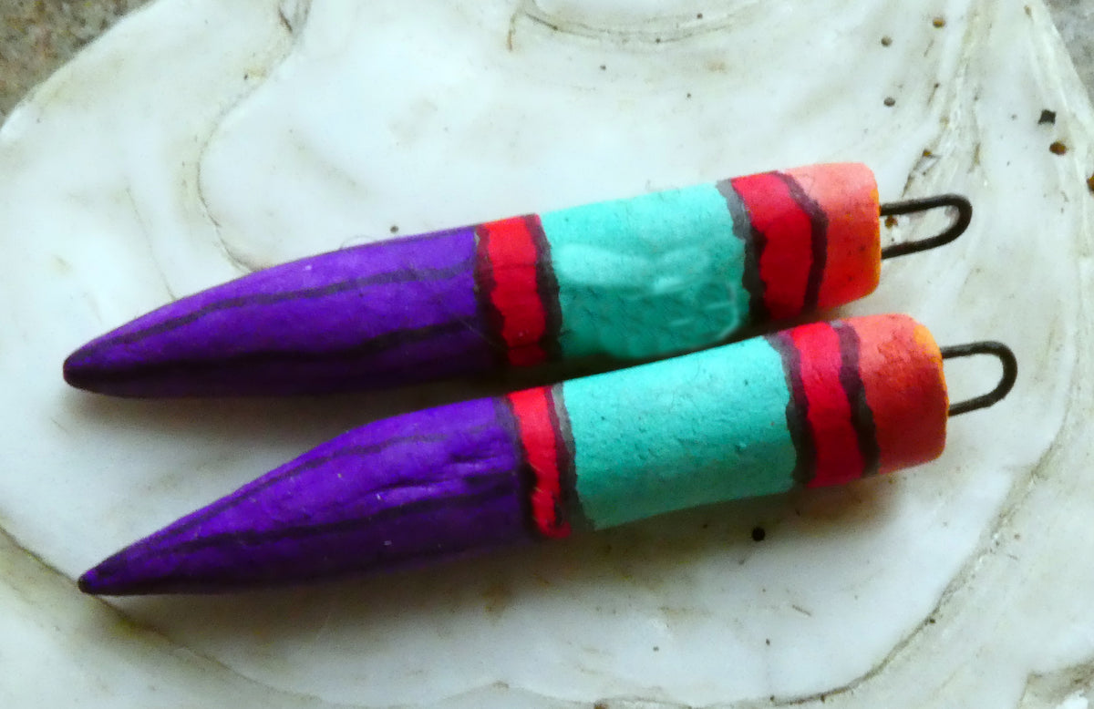 Ceramic Inky Pencil Earring Charms #5