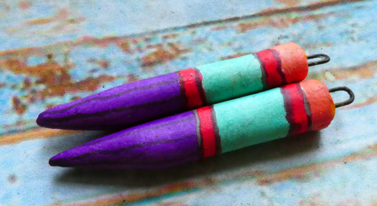 Ceramic Inky Pencil Earring Charms #5