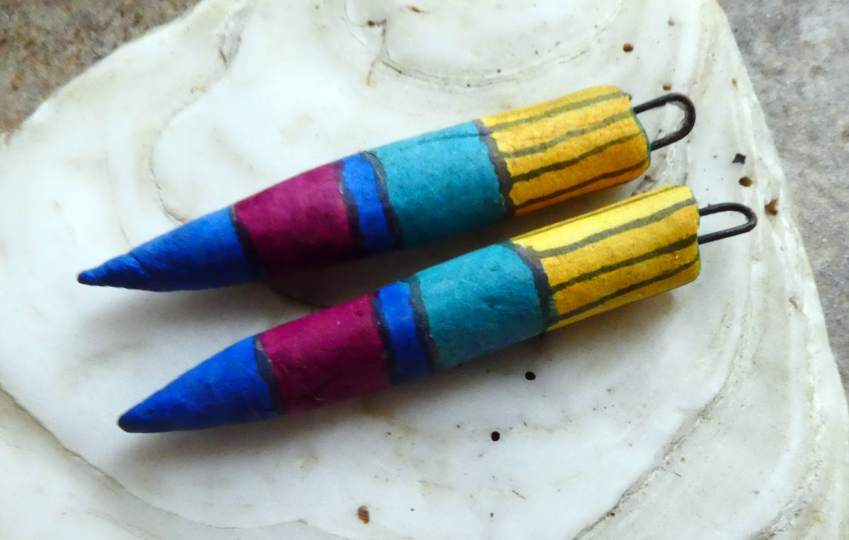 Ceramic Inky Pencil Earring Charms #6