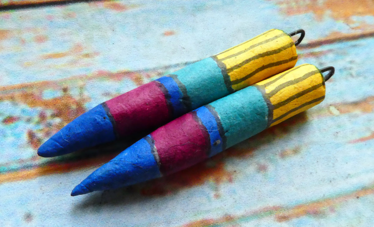 Ceramic Inky Pencil Earring Charms #6