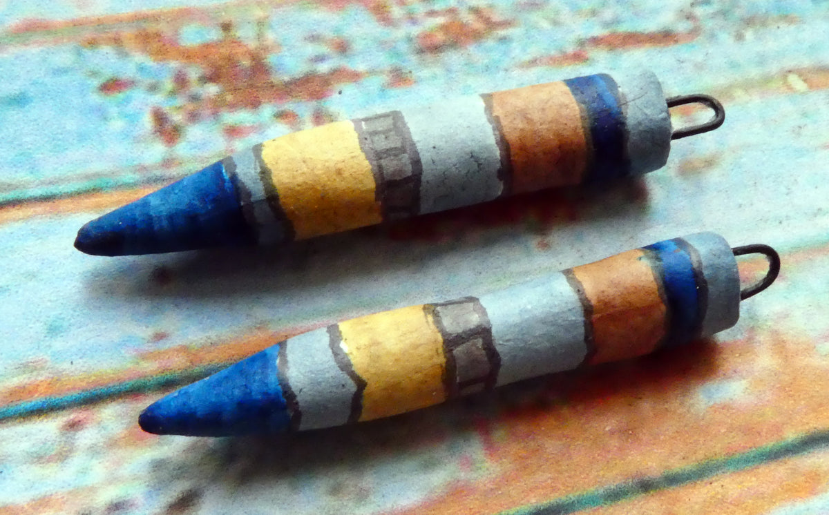 Ceramic Inky Pencil Earring Charms #7