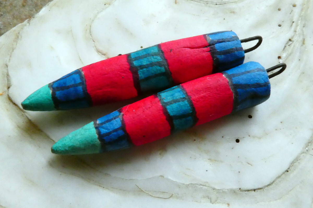 Ceramic Inky Pencil Earring Charms #8