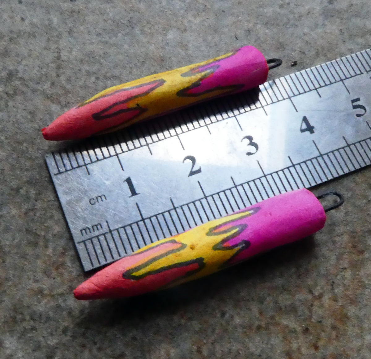 Ceramic Inky Pencil Earring Charms #9