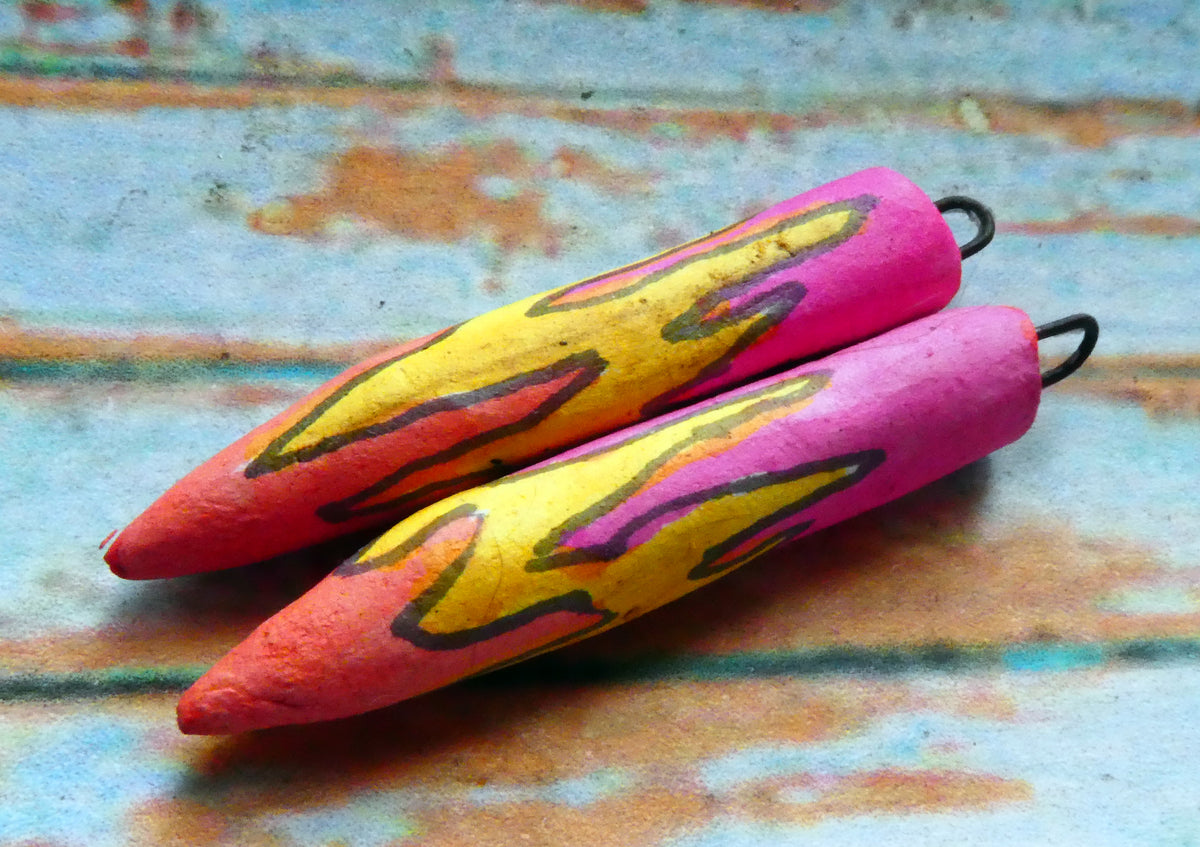 Ceramic Inky Pencil Earring Charms #9