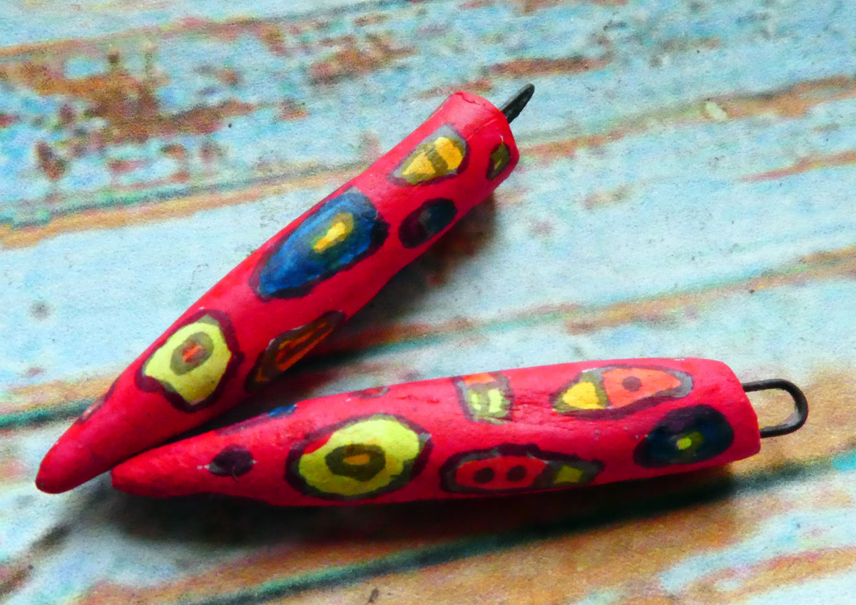 Ceramic Inky Pencil Earring Charms #10