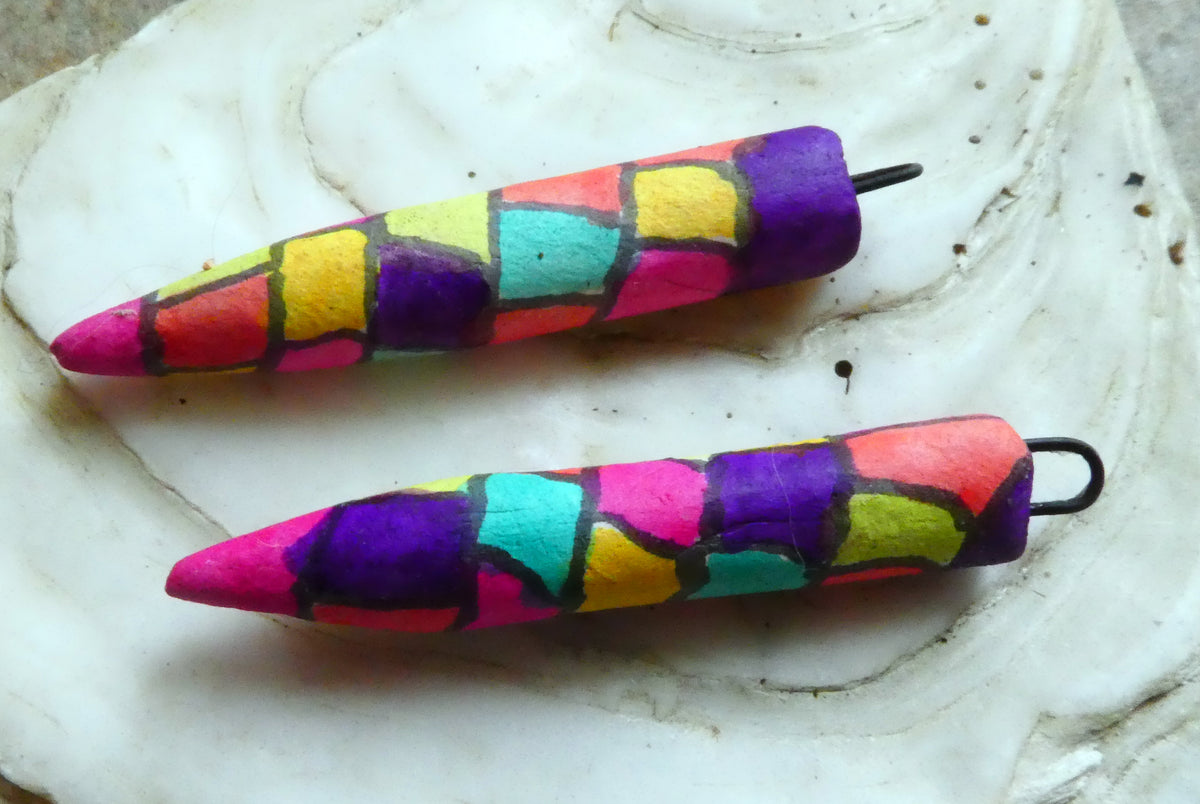 Ceramic Inky Pencil Earring Charms #11
