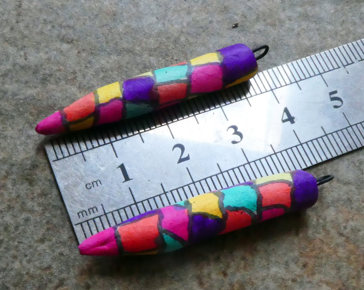 Ceramic Inky Pencil Earring Charms #11