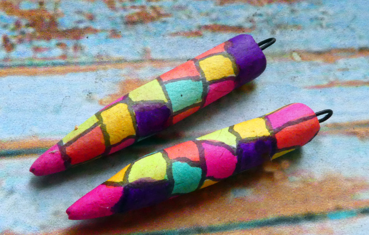 Ceramic Inky Pencil Earring Charms #11