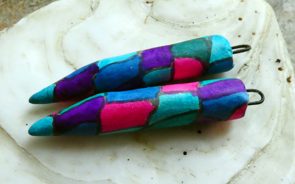 Ceramic Inky Pencil Earring Charms #12