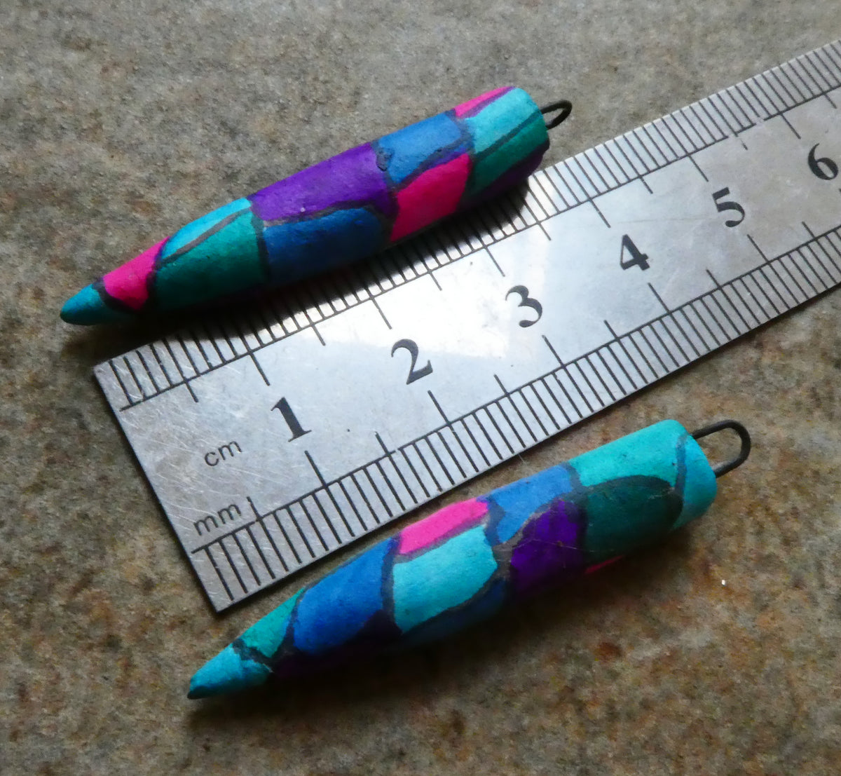 Ceramic Inky Pencil Earring Charms #12