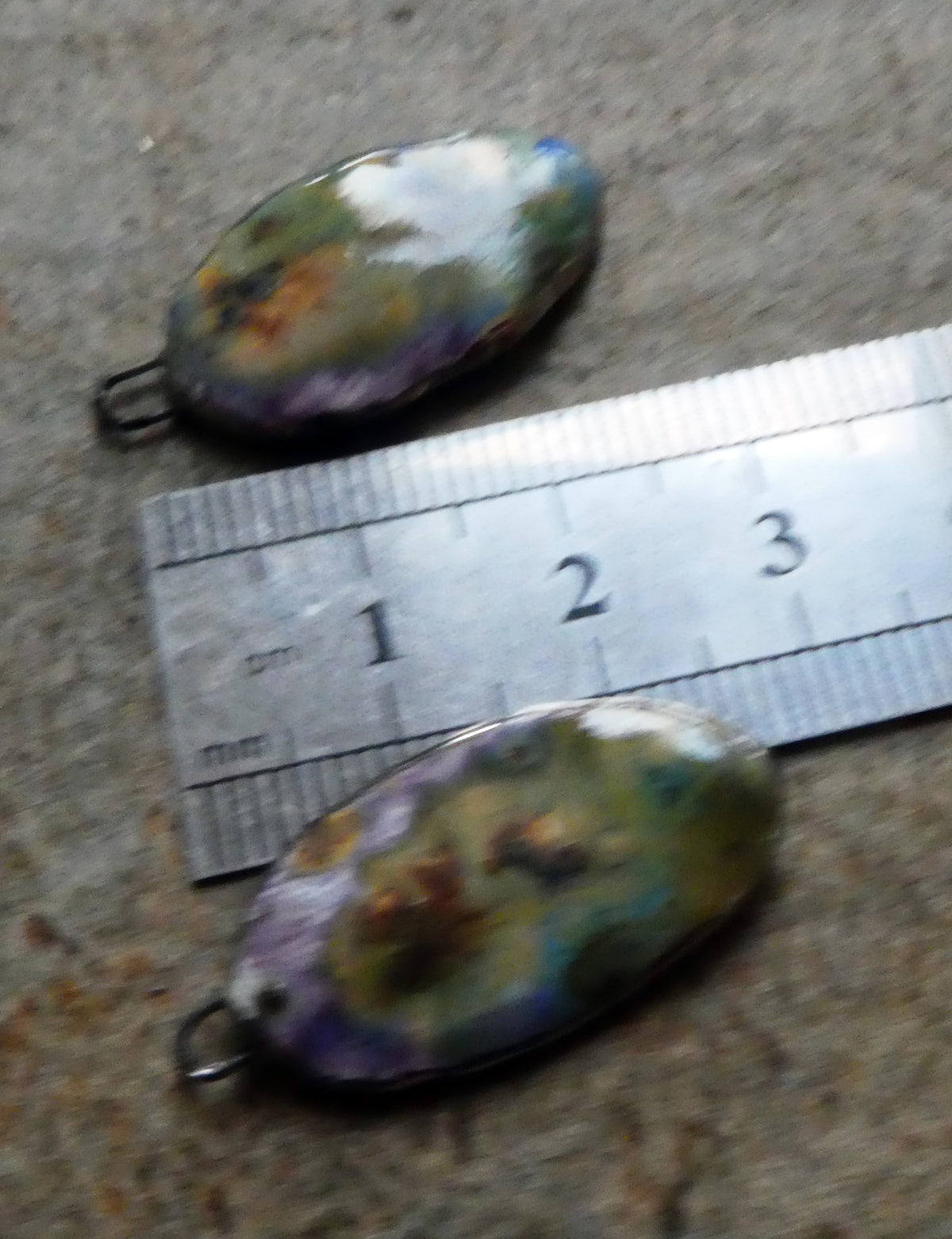 Ceramic Lustre Rimmed Sliver Charms - Cosmic Grape
