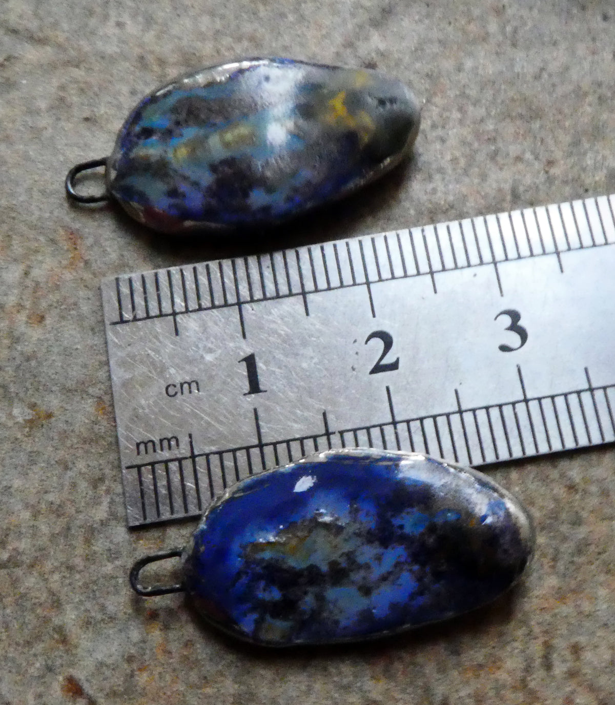 Ceramic Lustre Rimmed Sliver Charms - Outer Galaxy