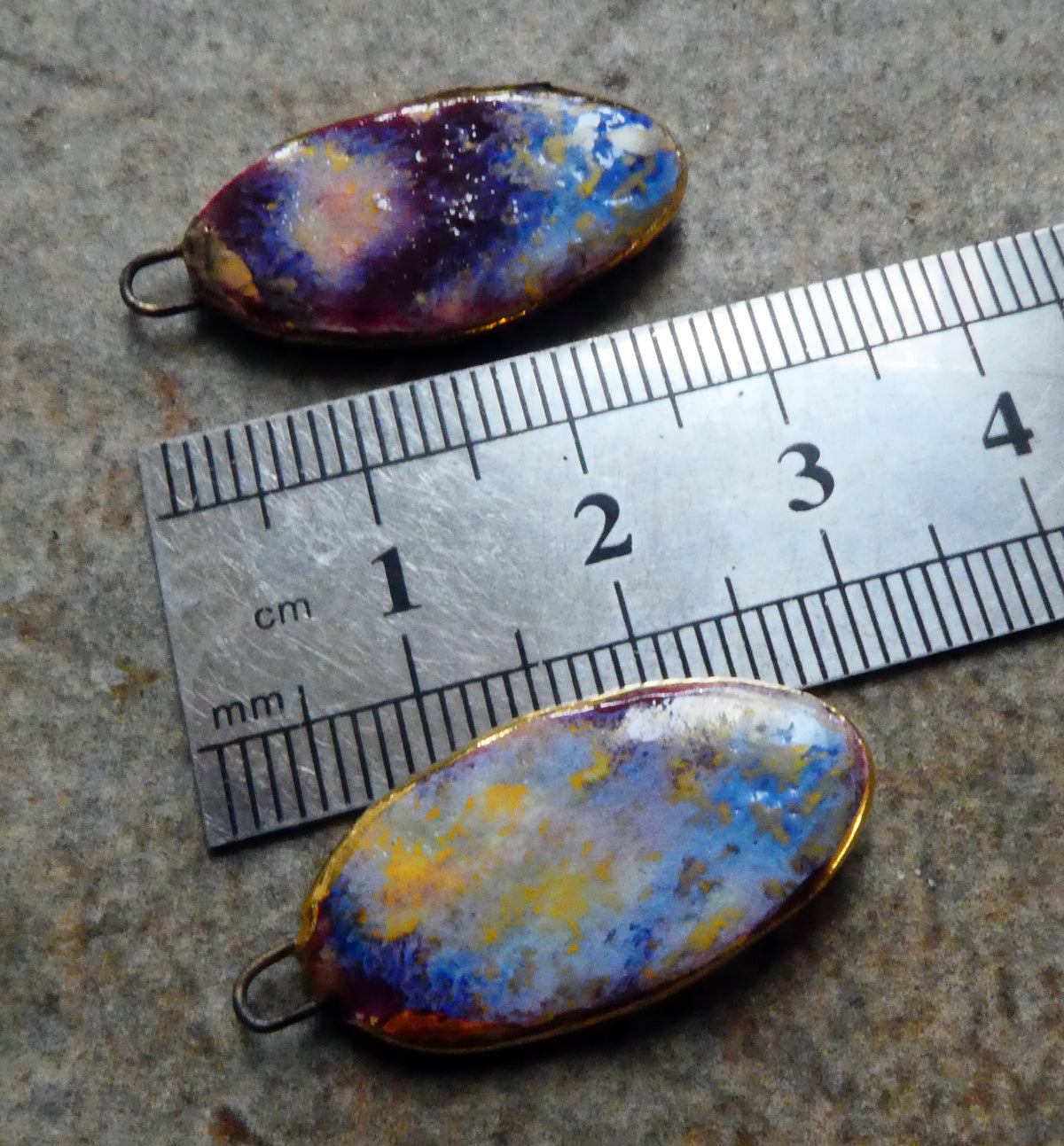 Ceramic Lustre Rimmed Sliver Charms - Sailors Delight