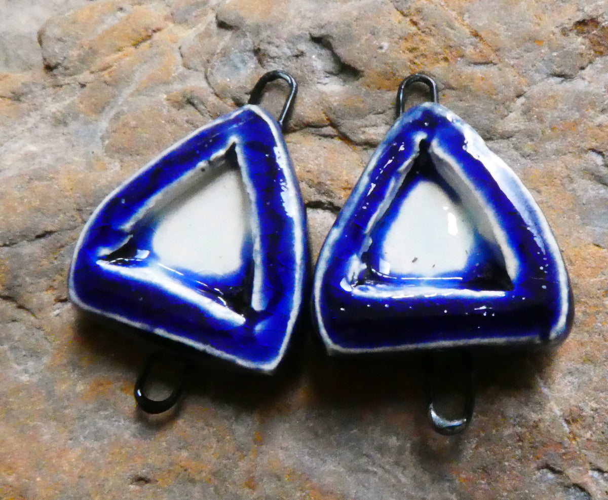 Ceramic Shrine Connectors - Mirror Blue