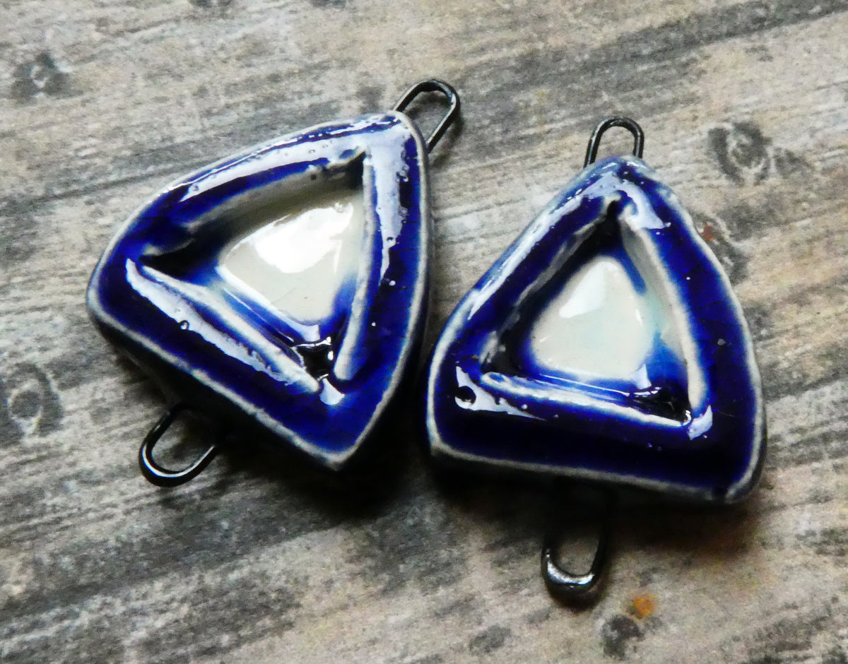 Ceramic Shrine Connectors - Mirror Blue