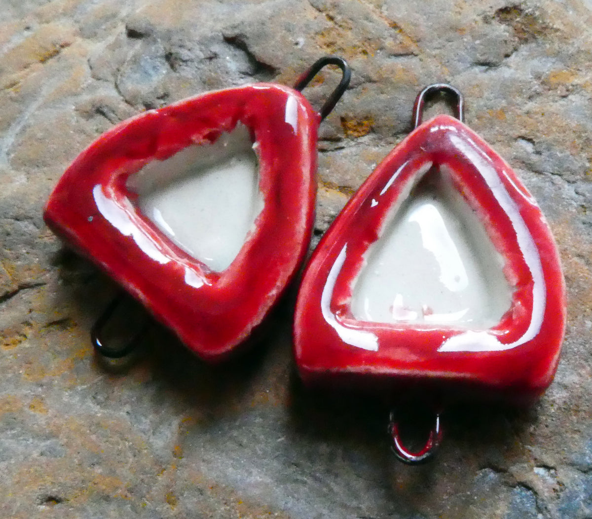 Ceramic Shrine Connectors -Red