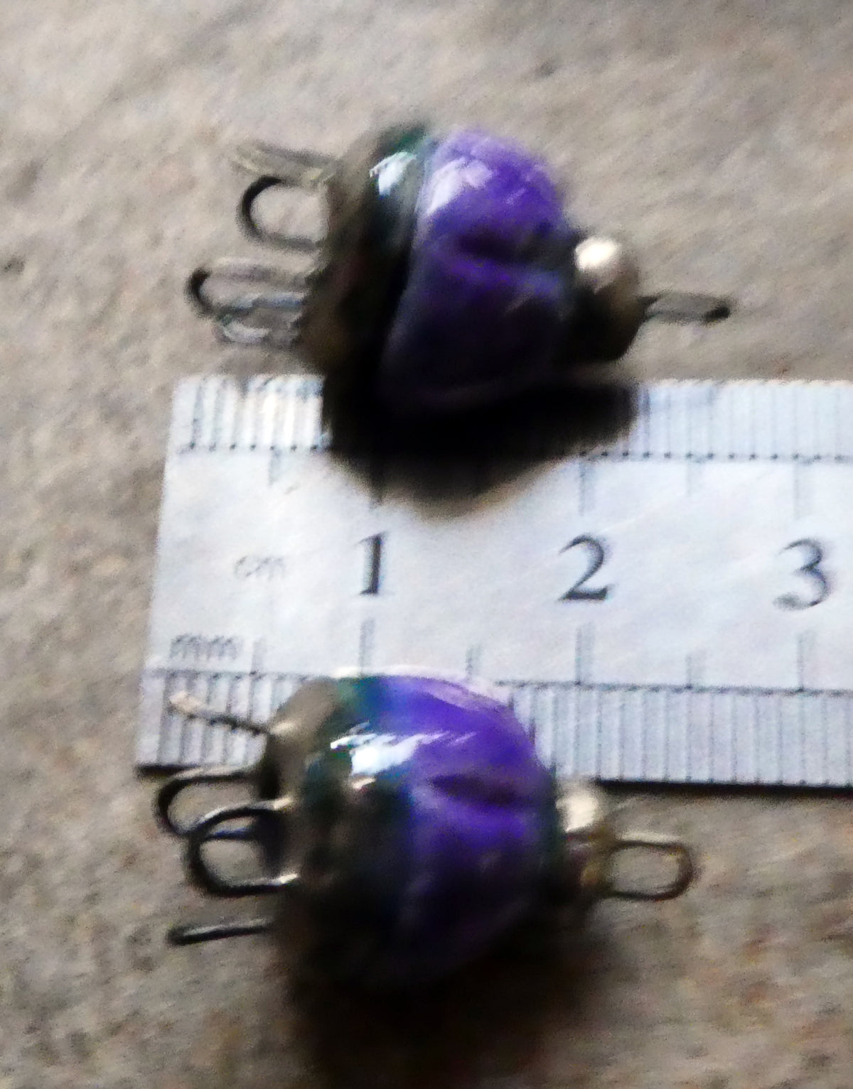Ceramic Kuchi Cap Connectors -Dark Purple