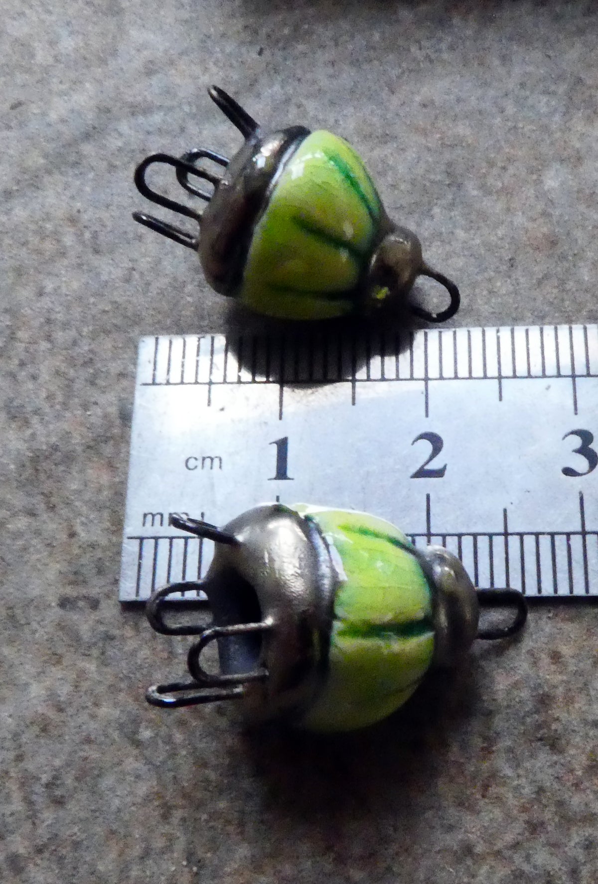 Ceramic Kuchi Cap Connectors -Lime