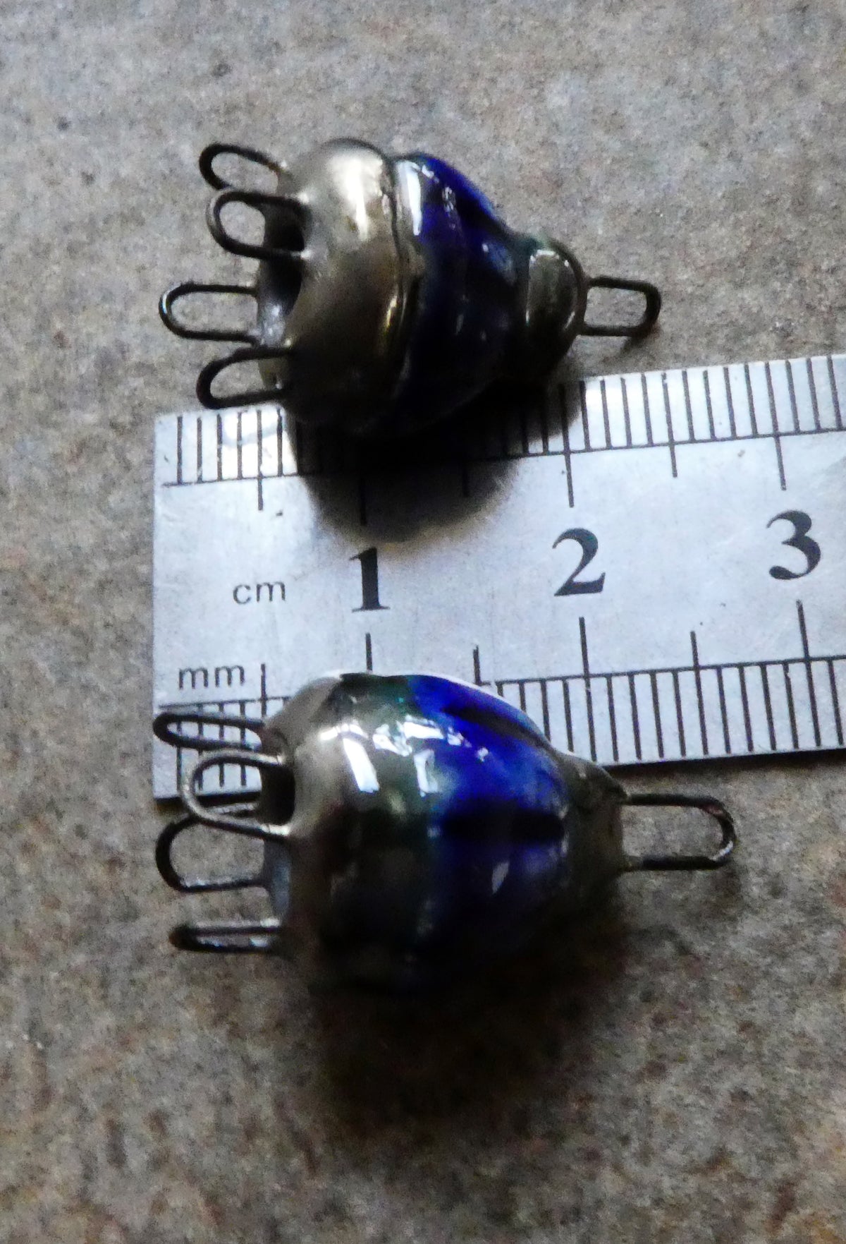 Ceramic Kuchi Cap Connectors -Mirror Blue