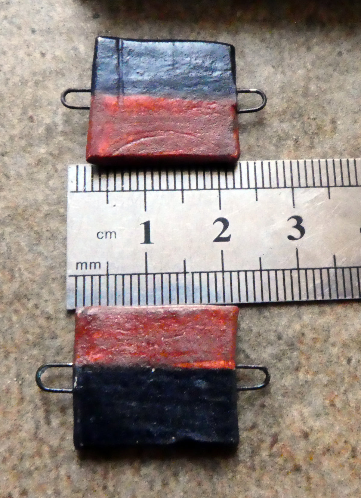 Ceramic Sgraffito Face Earring Charms #4