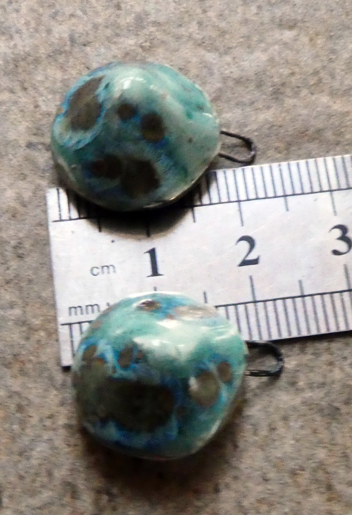 Ceramic Lustre Rimmed Coiled Charms - Mystic Jade