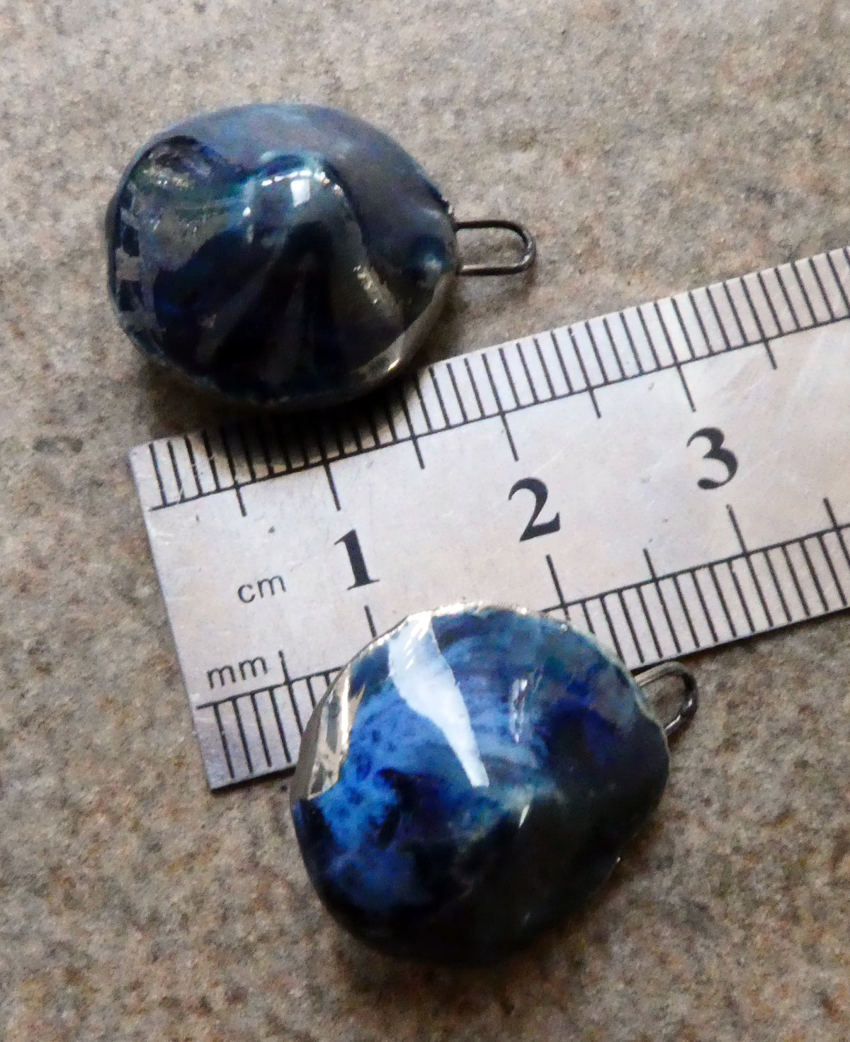 Ceramic Lustre Rimmed Coiled Charms - Waterfall