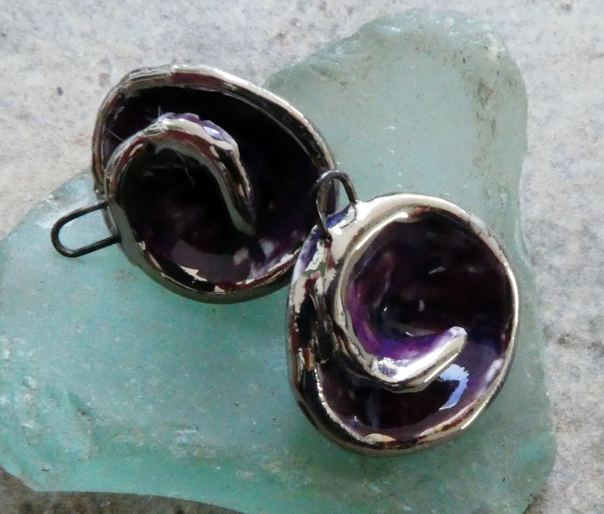 Ceramic Lustre Rimmed Coiled Charms - Royal Fantasy