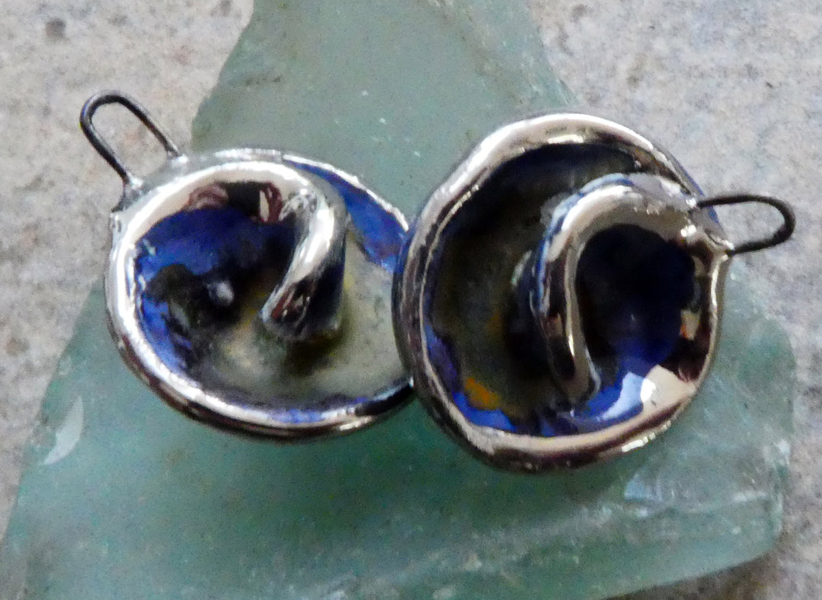 Ceramic Lustre Rimmed Coiled Charms - Outer Galaxy